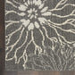 HomeRoots 2’ x 10’ Charcoal and Blue Big Flower Runner Rug