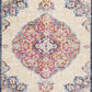 HomeRoots 2' x 10' Cream Decorative Medallion Runner Rug