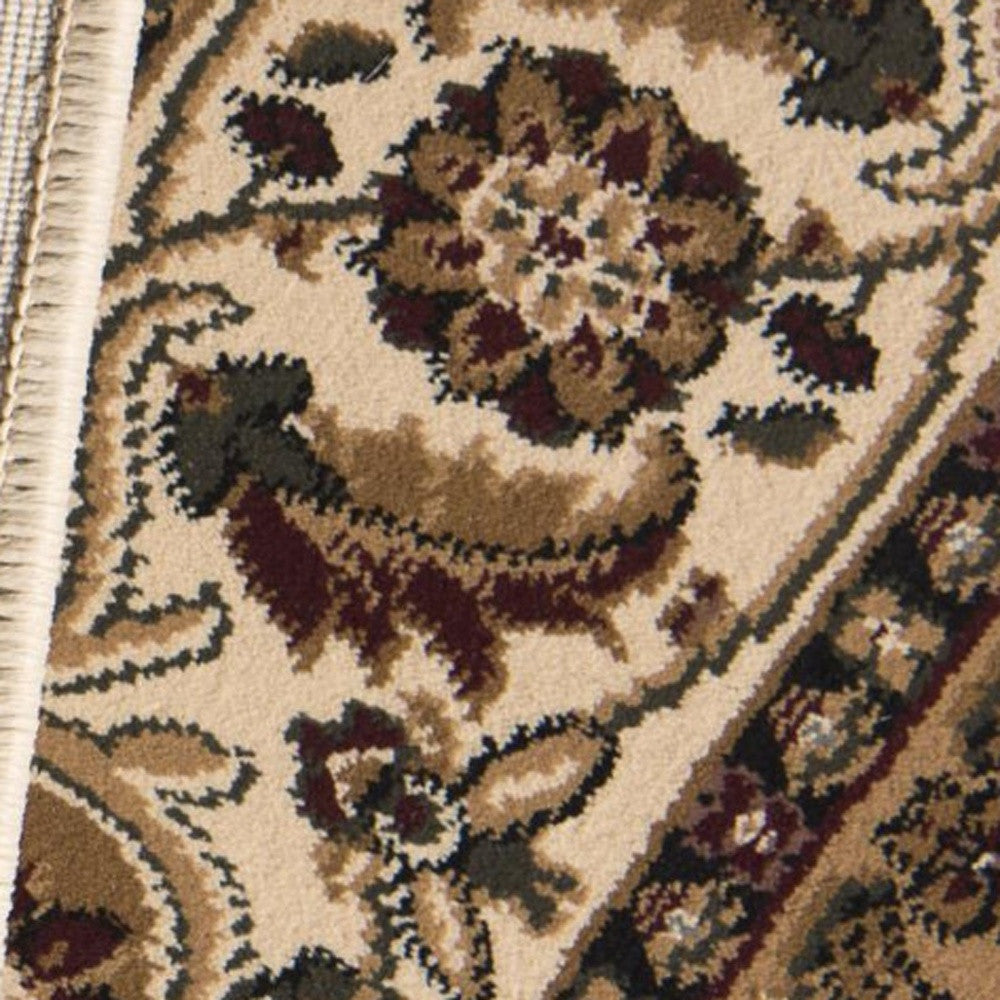 HomeRoots 2' x 10' Cream Traditional Decorative Runner Rug