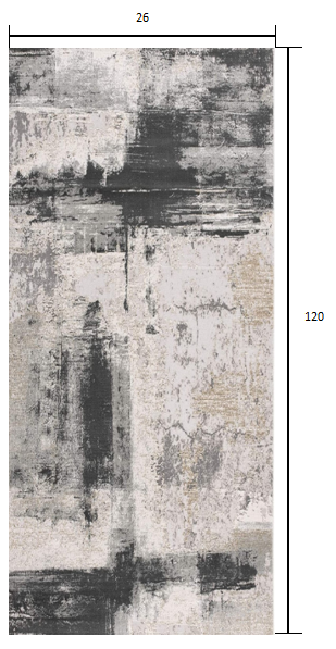 HomeRoots 2' x 10' Cream and Gray Abstract Patches Runner Rug