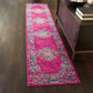 HomeRoots 2' x 10' Fuchsia and Blue Distressed Runner Rug