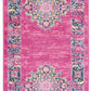 HomeRoots 2' x 10' Fuchsia and Blue Distressed Runner Rug