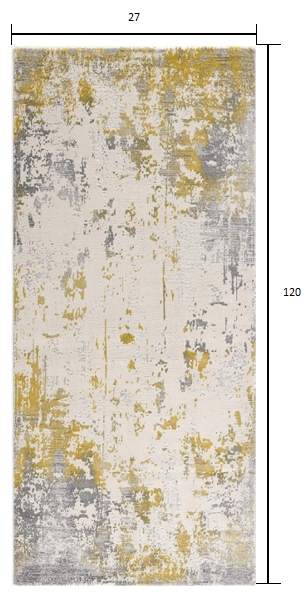 HomeRoots 2' x 10' Gold and Gray Abstract Runner Rug