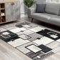 HomeRoots 2' x 10' Gray Asymmetric Blocks Runner Rug