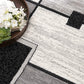 HomeRoots 2' x 10' Gray Asymmetric Blocks Runner Rug