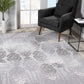 HomeRoots 2' x 10' Gray Dripping Damask Runner Rug
