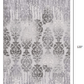 HomeRoots 2' x 10' Gray Dripping Damask Runner Rug