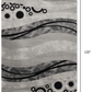 HomeRoots 2' x 10' Gray and Black Abstract Waves Runner Rug