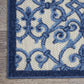HomeRoots 2’ x 10’ Gray and Blue Indoor Outdoor Runner Rug