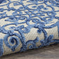 HomeRoots 2’ x 10’ Gray and Blue Indoor Outdoor Runner Rug