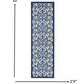 HomeRoots 2’ x 10’ Gray and Blue Indoor Outdoor Runner Rug