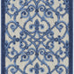HomeRoots 2’ x 10’ Gray and Blue Indoor Outdoor Runner Rug