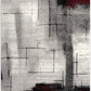 HomeRoots 2' x 10' Gray and Burgundy Abstract Runner Rug