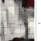 HomeRoots 2' x 10' Gray and Burgundy Abstract Runner Rug