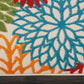 HomeRoots 2’ x 10’ Green Floral Indoor Outdoor Runner Rug