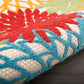 HomeRoots 2’ x 10’ Green Floral Indoor Outdoor Runner Rug