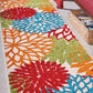 HomeRoots 2’ x 10’ Green Floral Indoor Outdoor Runner Rug