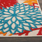 HomeRoots 2’ x 10’ Green Floral Indoor Outdoor Runner Rug