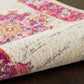 HomeRoots 2' x 10' Ivory and Fuchsia Distressed Runner Rug