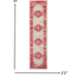 HomeRoots 2' x 10' Ivory and Fuchsia Distressed Runner Rug