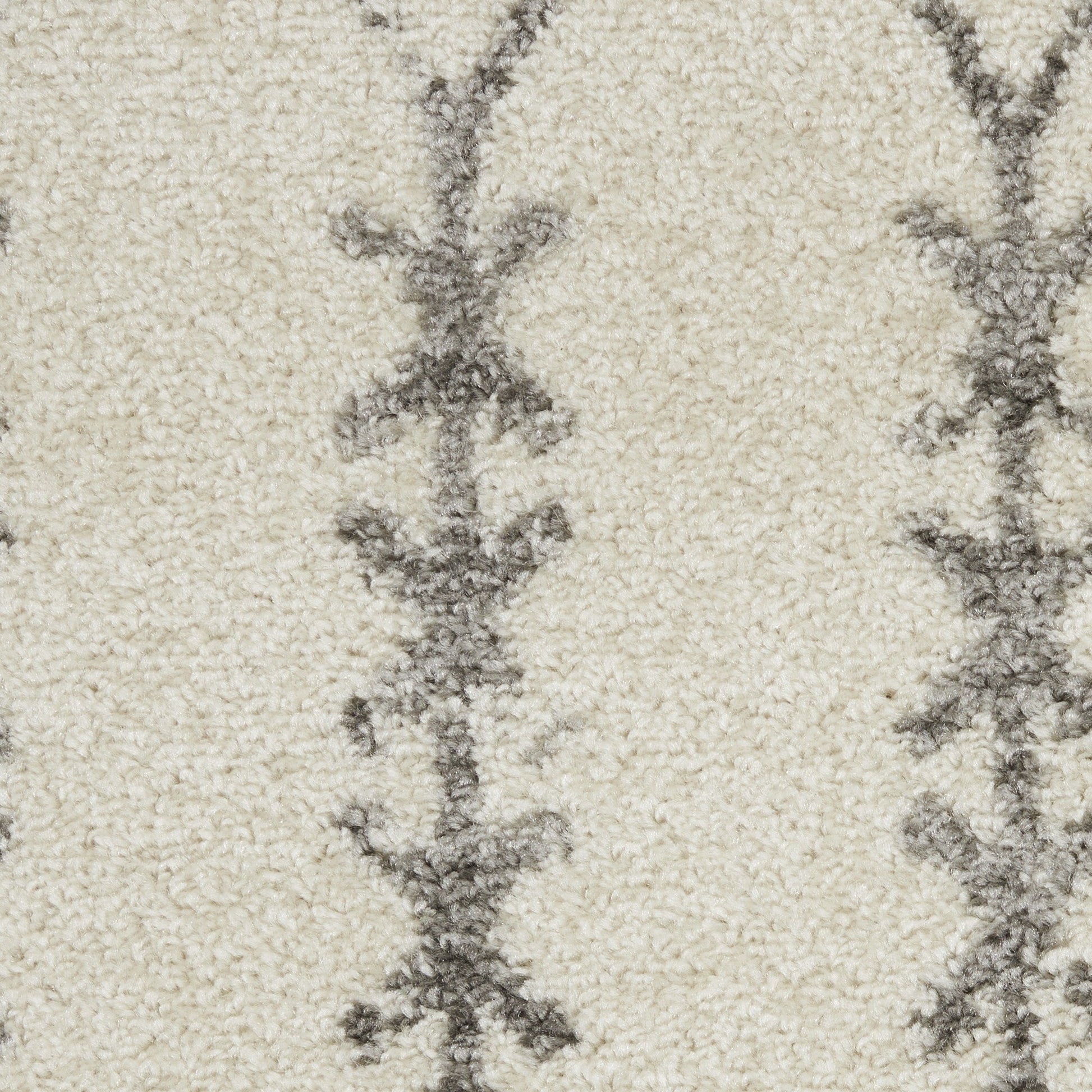 HomeRoots 2' x 10' Ivory and Gray Geometric Runner Rug