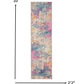 HomeRoots 2' x 10' Ivory and Multi Abstract Runner Rug