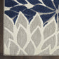 HomeRoots 2’ x 10’ Ivory and Navy Indoor Outdoor Runner Rug