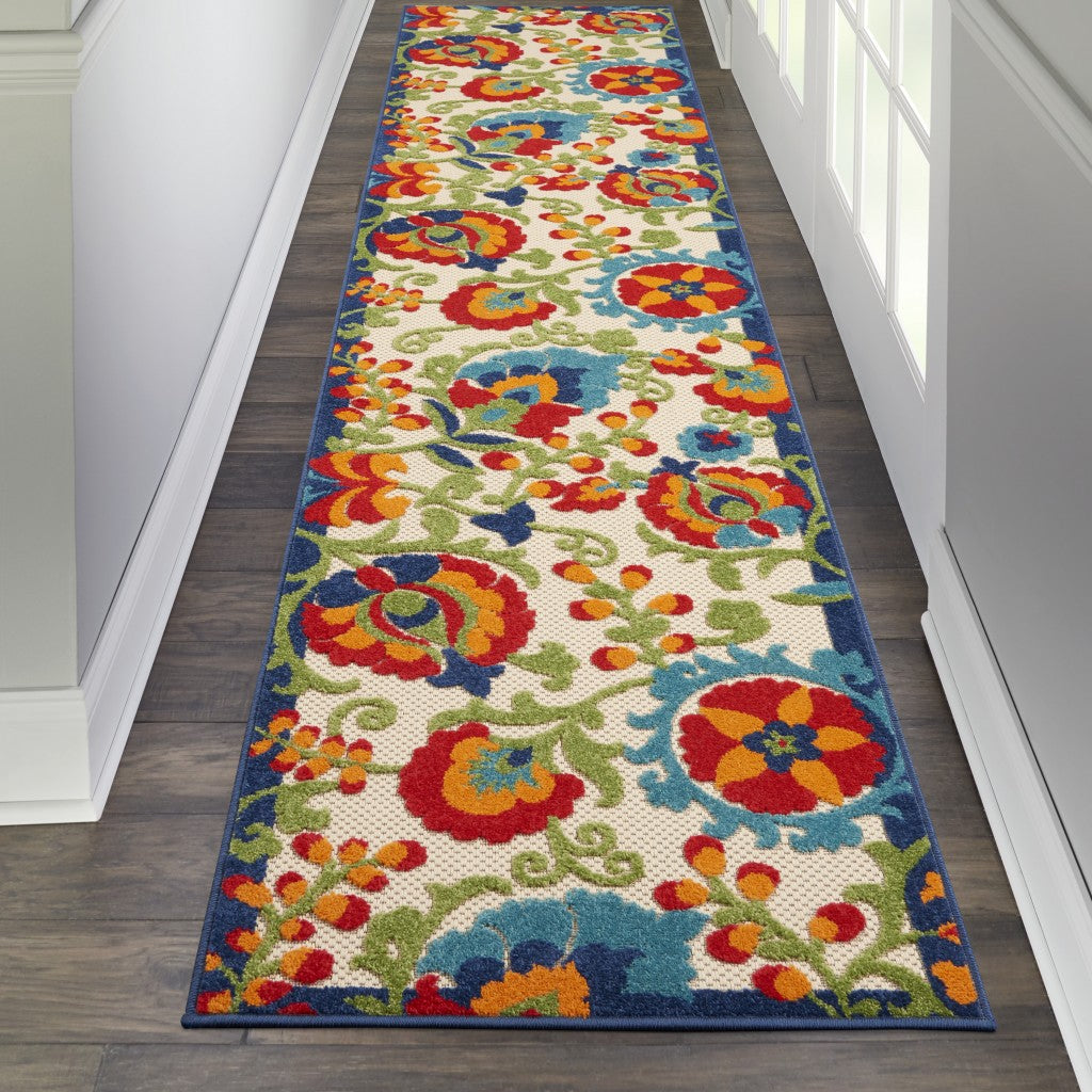 HomeRoots 2’ x 10’ Mediterra Indoor Outdoor Runner Rug