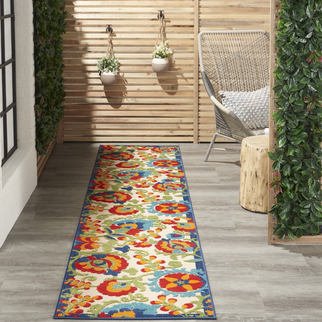 HomeRoots 2’ x 10’ Mediterra Indoor Outdoor Runner Rug