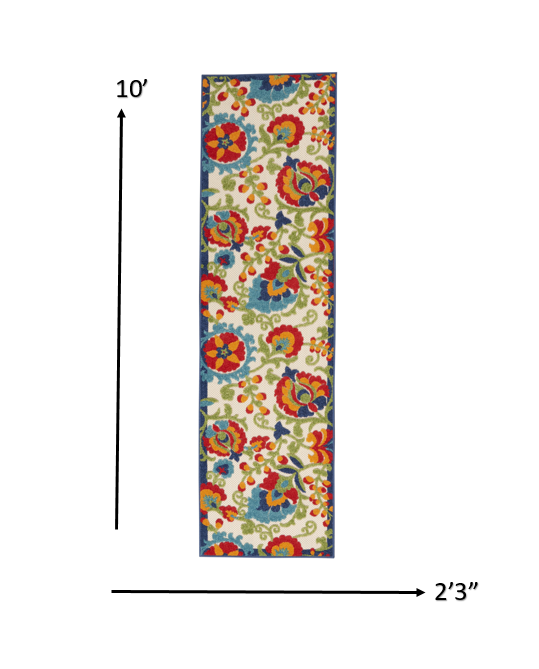 HomeRoots 2’ x 10’ Mediterra Indoor Outdoor Runner Rug