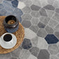 HomeRoots 2' x 10' Navy Blue Cobblestone Pattern Runner Rug