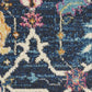 HomeRoots 2' x 10' Navy Blue Floral Buds Runner Rug