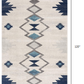 HomeRoots 2' x 10' Navy and Ivory Tribal Pattern Runner Rug