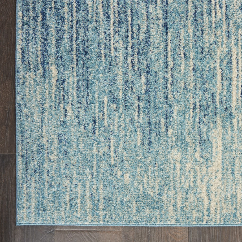 HomeRoots 2' x 10' Navy and Light Blue Abstract Runner Rug