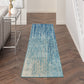 HomeRoots 2' x 10' Navy and Light Blue Abstract Runner Rug