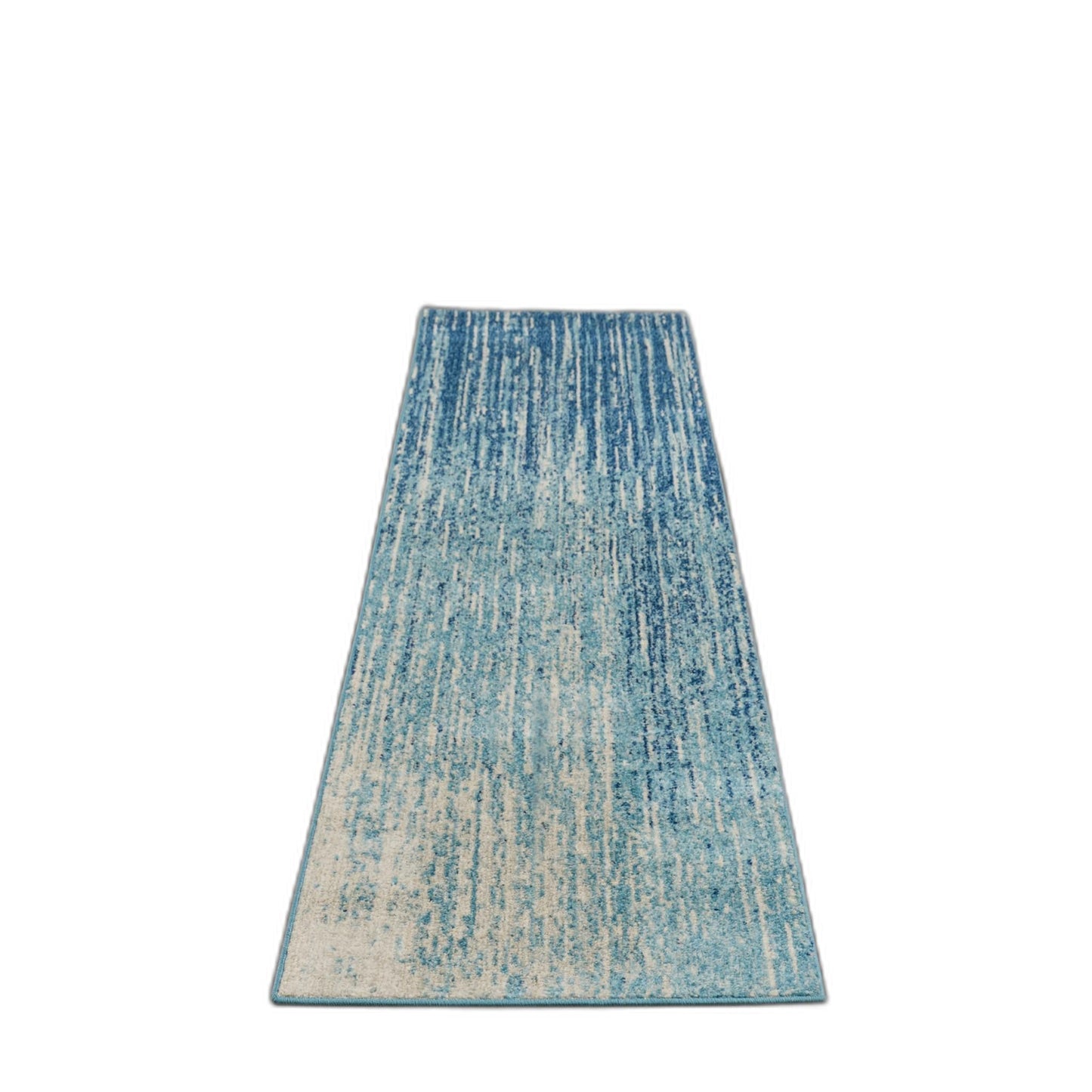HomeRoots 2' x 10' Navy and Light Blue Abstract Runner Rug