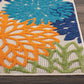 HomeRoots 2’ x 10' Orange Outdoor Runner Rug With Floral Finish