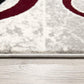 HomeRoots 2' x 10' Red and White Inverse Circles Runner Rug
