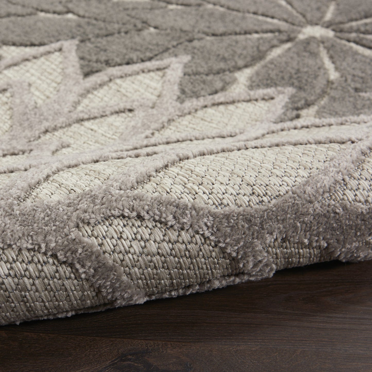 HomeRoots 2' x 10' Silver and Gray Indoor Outdoor Runner Rug