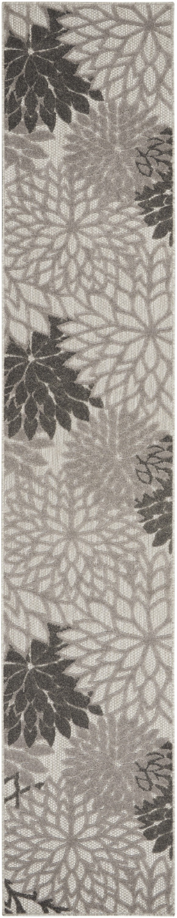 HomeRoots 2' x 10' Silver and Gray Indoor Outdoor Runner Rug
