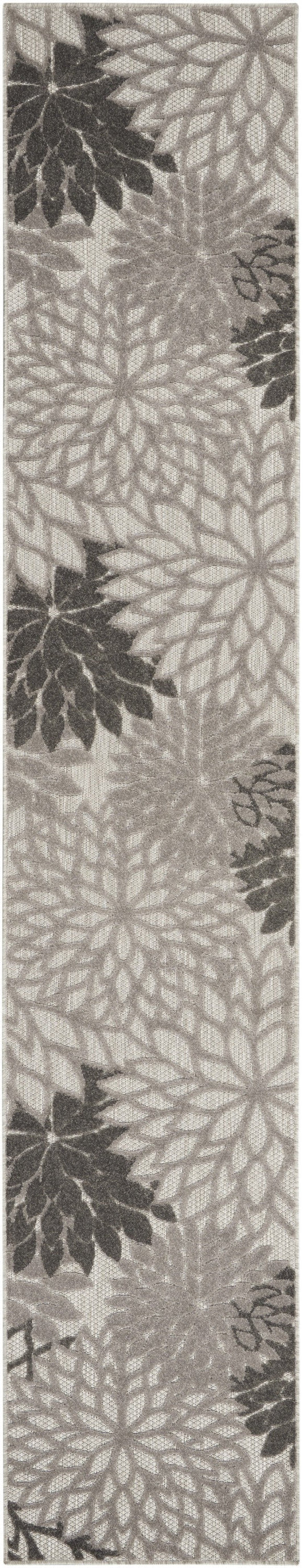 HomeRoots 2' x 10' Silver and Gray Indoor Outdoor Runner Rug