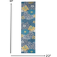 HomeRoots 2’ x 10’ Tropical Flower Runner Rug in Blue Finish