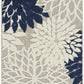 HomeRoots 2’ x 12’ Ivory and Navy Indoor Outdoor Runner Rug