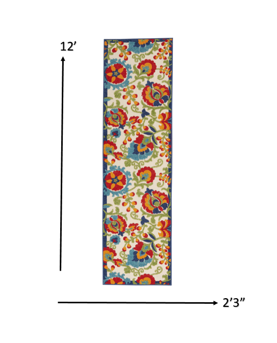 HomeRoots 2’ x 12’ Mediterra Indoor Outdoor Runner Rug
