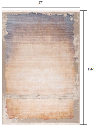 HomeRoots 2' x 13' Beige Faded Sunset Runner Rug