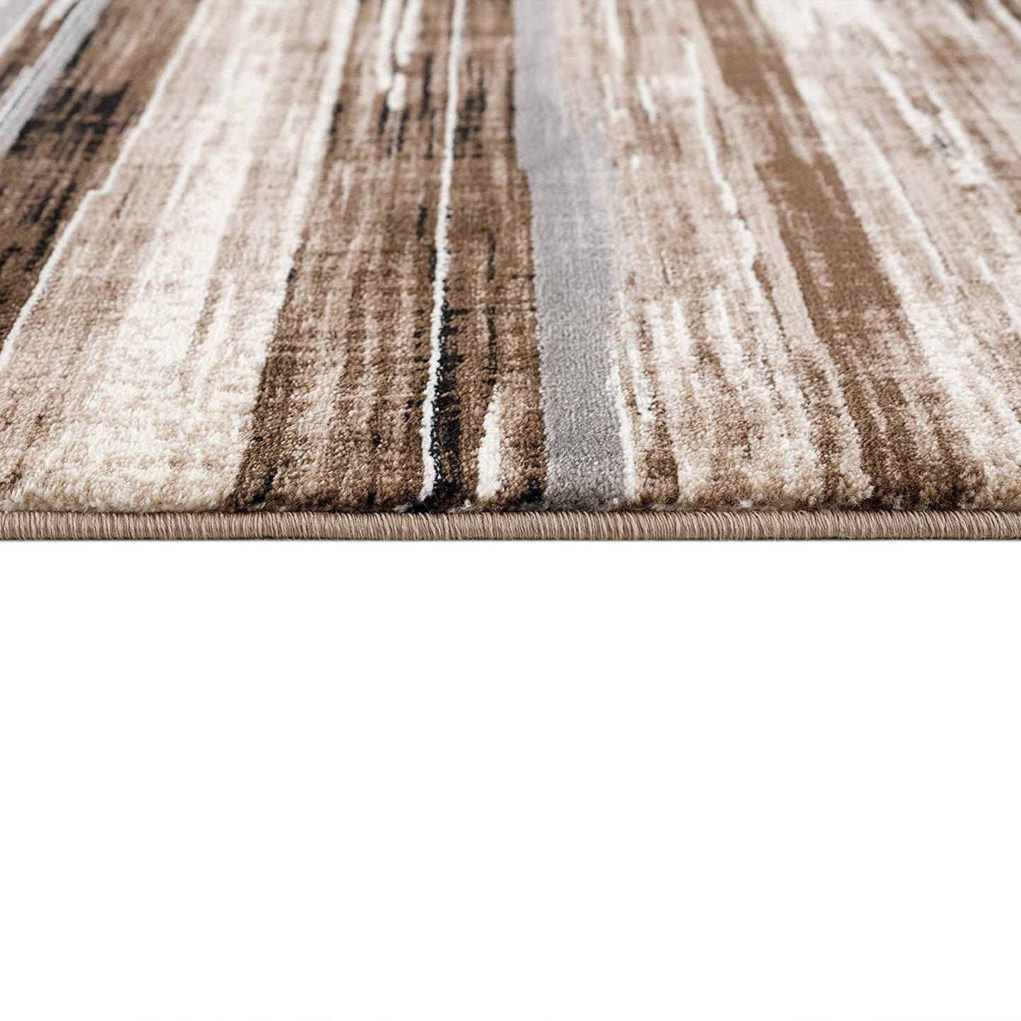 HomeRoots 2' x 13' Beige Rustic Strokes Runner Rug