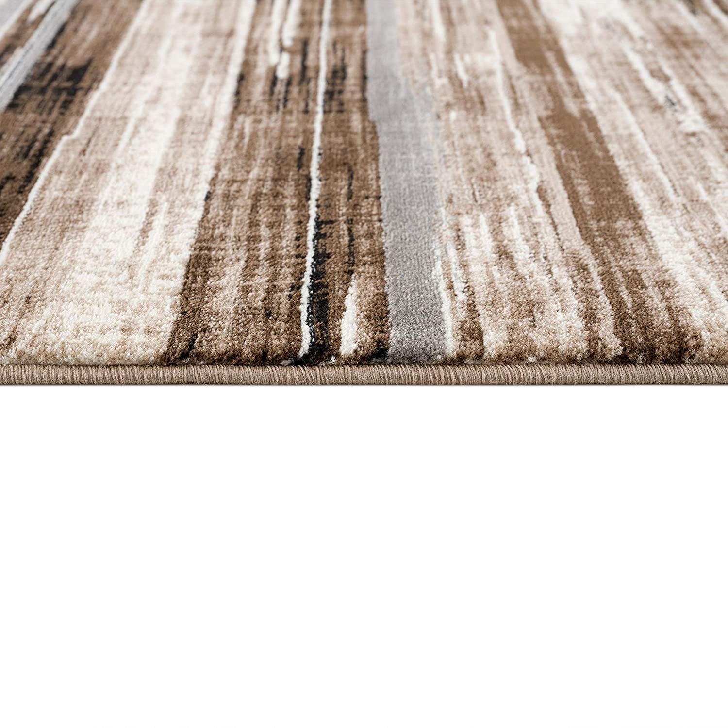 HomeRoots 2' x 13' Beige Rustic Strokes Runner Rug