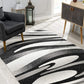 HomeRoots 2' x 13' Black and Gray Abstract Marble Runner Rug
