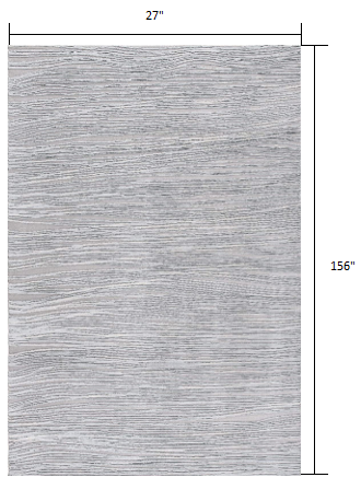 HomeRoots 2' x 13' Blue Abstract Strokes Runner Rug