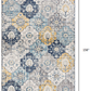 HomeRoots 2' x 13' Blue Distressed Floral Runner Rug